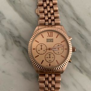 Rose gold statement watch